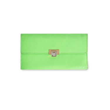 Balenciaga Neon Green Travel Wallet