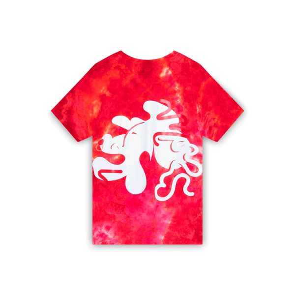 Abstract T-Shirt with Vinyl Overlay Red