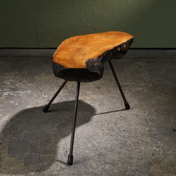 Tripod Wooden Coffee Table in the manner of Carl Aubock, Austria. 