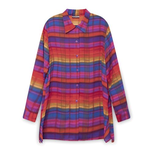 Rainbow Plaid Button Up Shirt