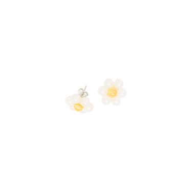 Lilac-Yellow Floral Earrings