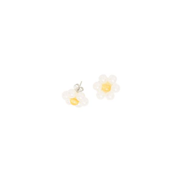 Lilac-Yellow Floral Earrings