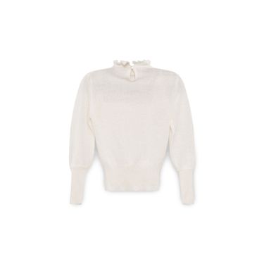 Vintage White Mesh Detailed Sweater