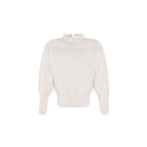 Vintage White Mesh Detailed Sweater