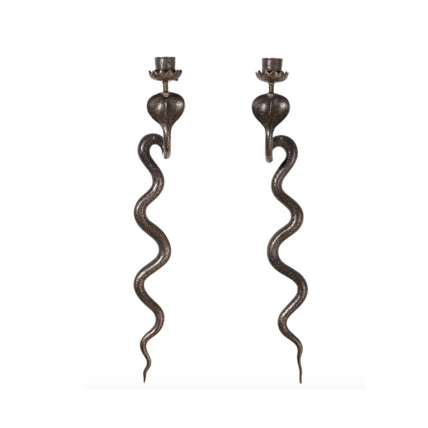 SNAKE SCONCE CANDLEHOLDERS