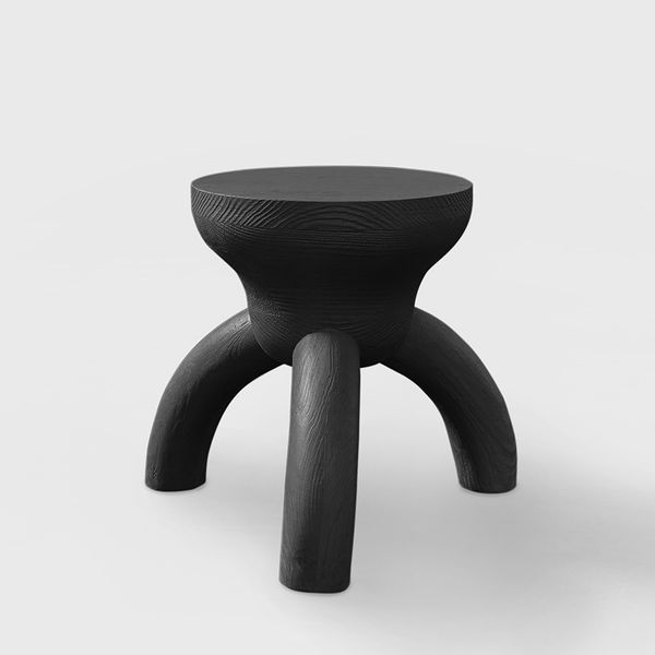 ELEMENTOS Set of Stools - Sandblasted Pine with Black Finish
