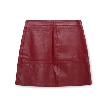 Red Leather Miniskirt 