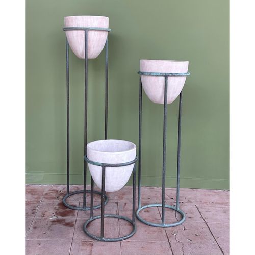 Set of Three Plant Stands by Walter Lamb for Brown Jordan