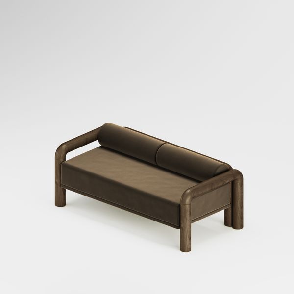 Prowling Velvet Sofa with Solid Wood Legs