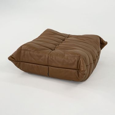 Togo Footstool Ottoman in Kyoto Bronze Leather by Michel Ducaroy for Ligne Roset, 2023