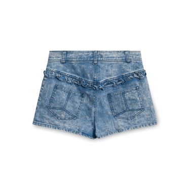 Zimmerman Denim Shorts with Ruffle Pockets - Blue