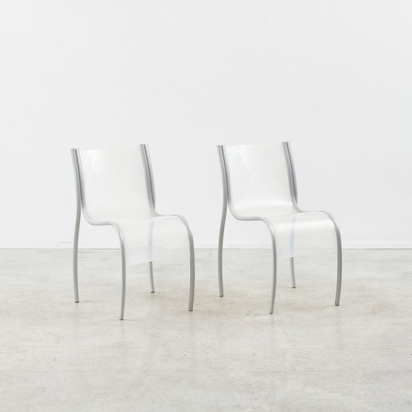 Set of four Ron Arad Fantastic Plastic Elastic Chairs Kartell, Italy, 1990s