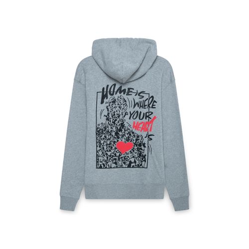 "Home Is Where Your Heart Is" Hoodie in Gray