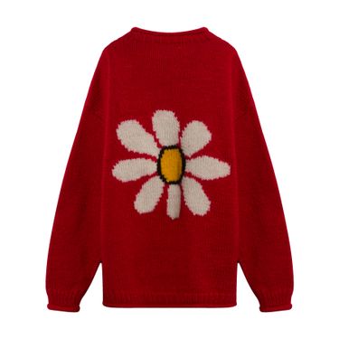 Vintage Chunky Knit Flower Power Sweater