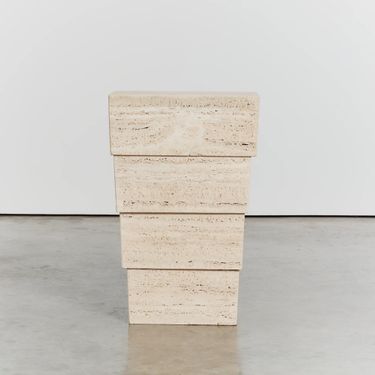 Unfilled Travertine Stepped Plinth