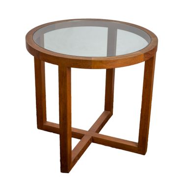 Wooden Glass Side Table 