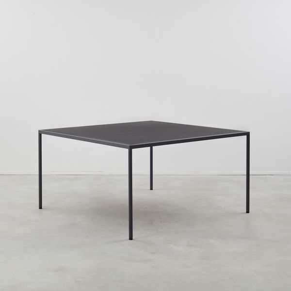 Jonas Bohlin Dining Table in Metal and Leather, Sweden, Late 20th Century