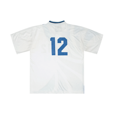 Vintage Blue and White Puma Spiral Soccer Jersey