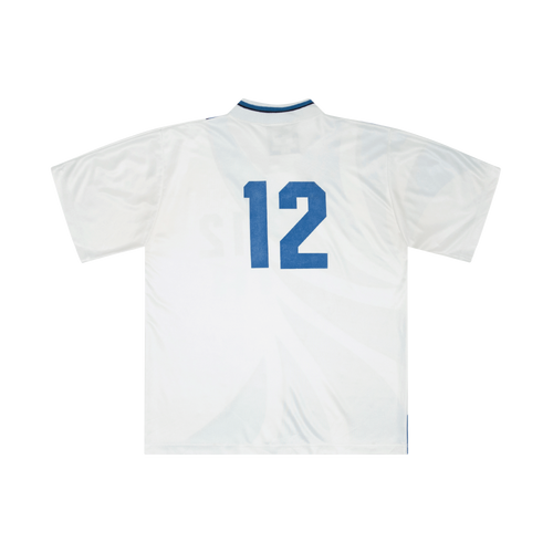 Vintage Blue and White Puma Spiral Soccer Jersey