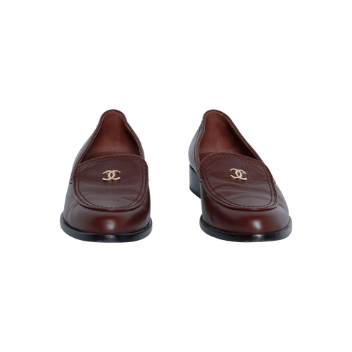 Chanel Brown Leather Loafers