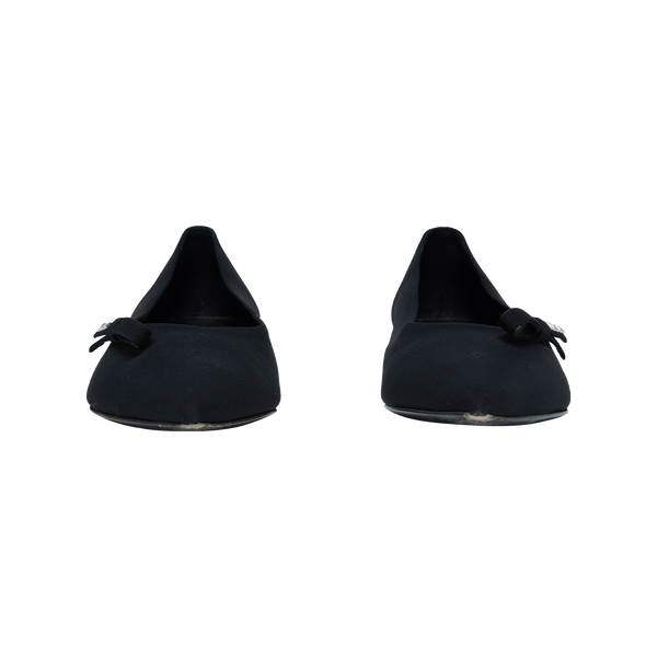 Prada Black Pointed Toe Ballet Flats