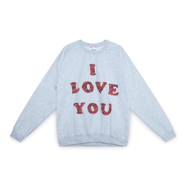 I Love You Quilted Floral Crewneck Sweatshirt