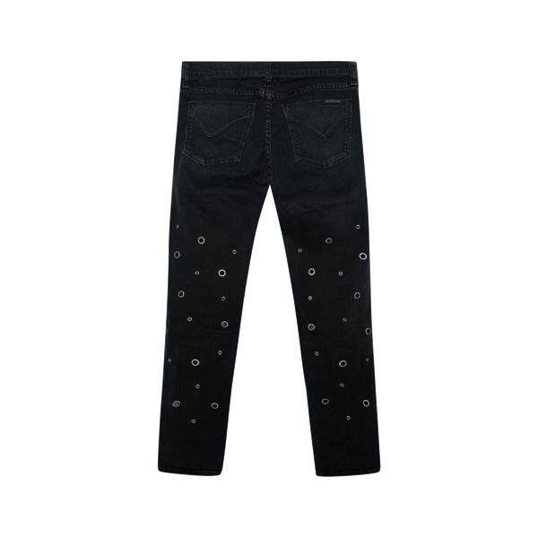 Hudson Black Grommet Jeans