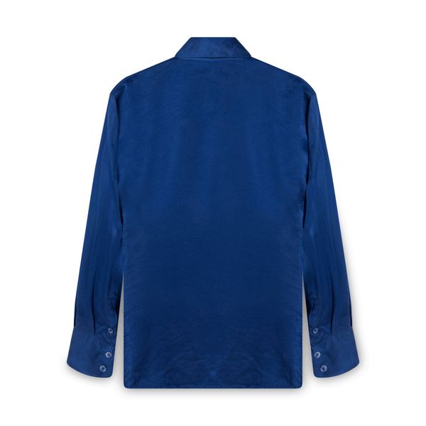 Vintage Cobalt Silk Gucci Button-Up