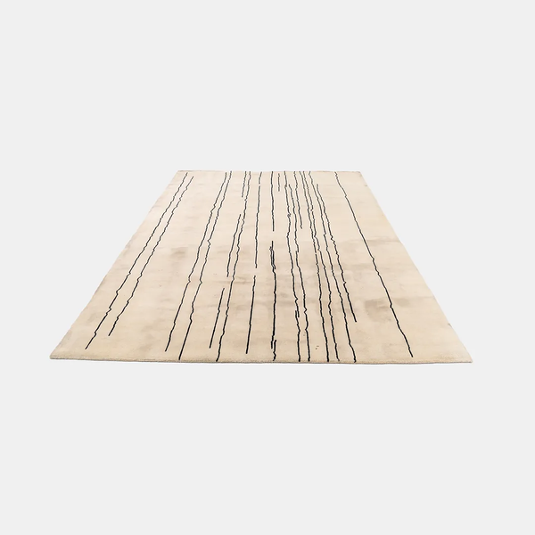 Cream Woodlines Area Rug by Naja Utzom Popov for Carl Hanse, 2021