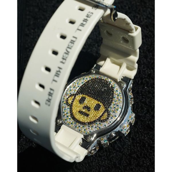 Bape 18K White Gold Casio G-Shock x Bape DW-6900