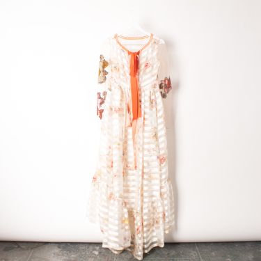 Fendi Floral + Stripe Organza Dress