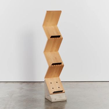 Zinc Bookshelf on Concrete Base by Jonas Bohlin