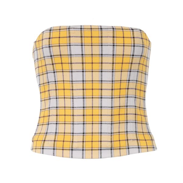 Miaou Yellow Plaid Lucy Bustier