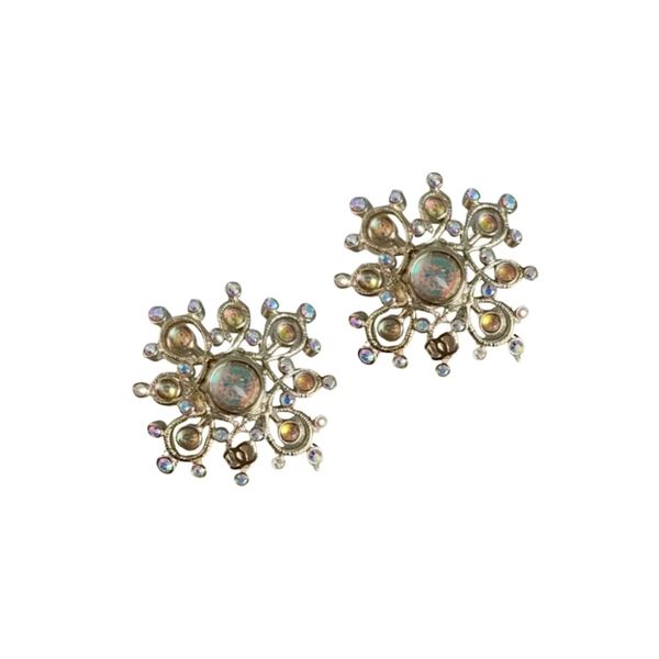 Chanel Iridescent Crystal Cluster Earrings