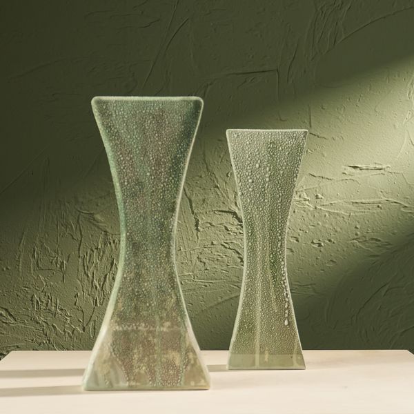 'Condensation' Series, Set of Two Glazed Ceramic Sculptures in Green by Eunsol Kim, The Netherlands, 2025