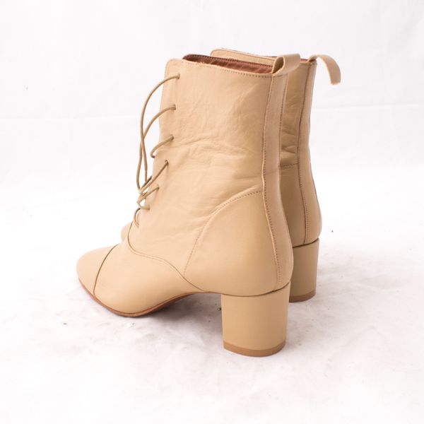 By Far Leather Cream Lada Boots