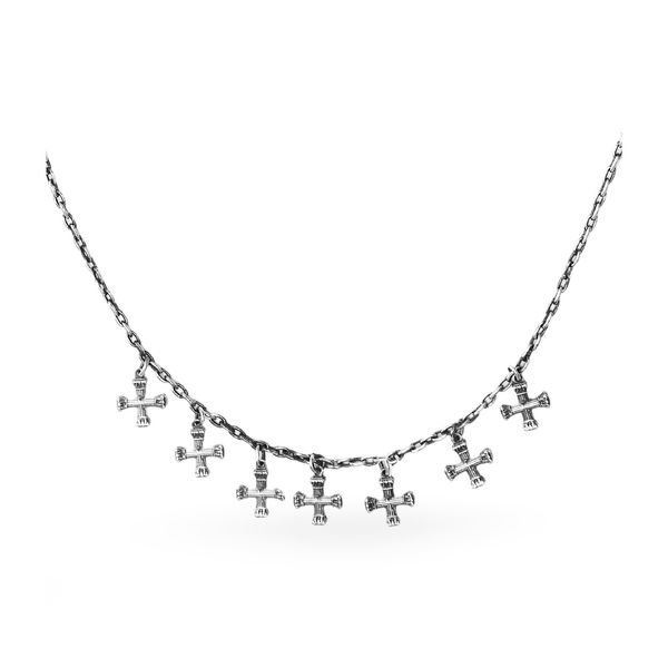 Tiny Crucifix Necklace, 7 Motifs