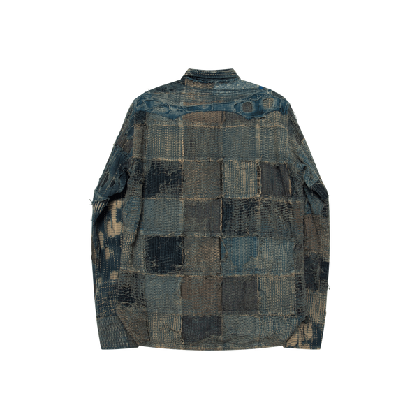 Kapital Nora x Kaya Boro Distressed Denim Western Shirt