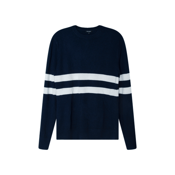 Ron Dorff Navy and White Striped Sweater