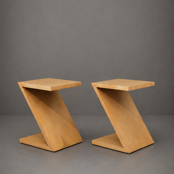 MODERNIST ZIG ZAG SIDE TABLES, 1970s