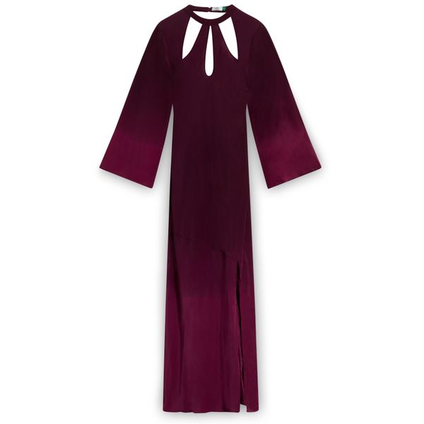 Rixo Kaia Plum Silk Long Sleeve Dress