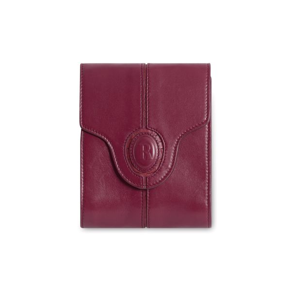 Rouje Paris Leather Crossbody with Gold Chain - Burgundy