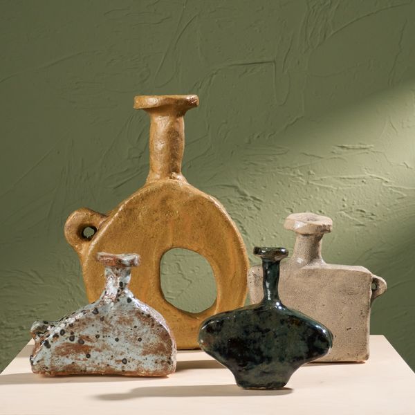 Set of Four Tiny and Small Core Vessels by Willem van Hooff, Glazed Earthenware, The Netherlands, 2020s