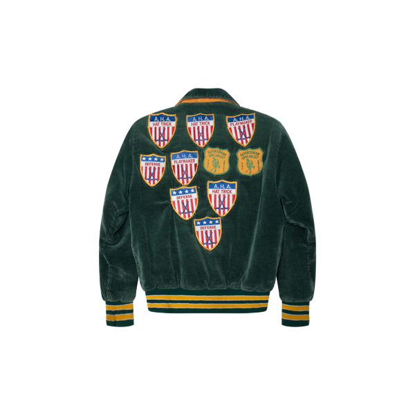 Vintage Green Hockey Varsity Jacket