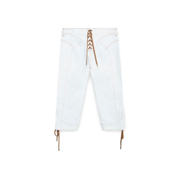 Dolce & Gabbana White Lace Up Capris