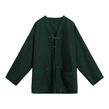 Traditional Thai Long-sleeve Jacket - Dark Green