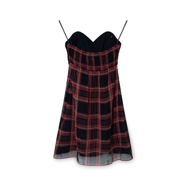 Betsey Johnson Plaid Strapless Mini Dress