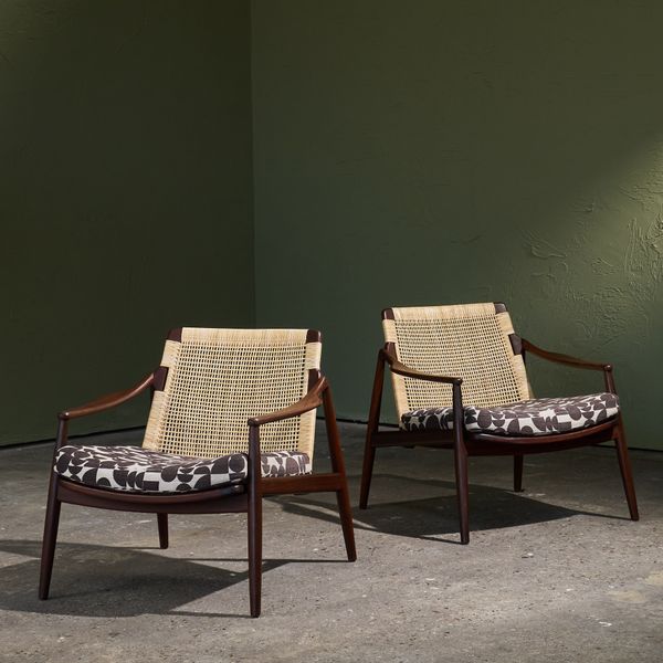 Reupholstered Pair of Lounge Chairs by Hartmut Lohmeyer for Wilkhahn, Germany, 1950s