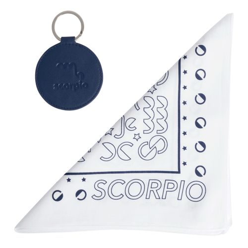 DOOZ Scorpio Bandana + Keychain Set in White