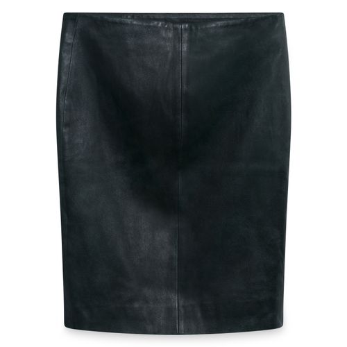 The Row Black Loattan Stretch Leather Mini Skirt